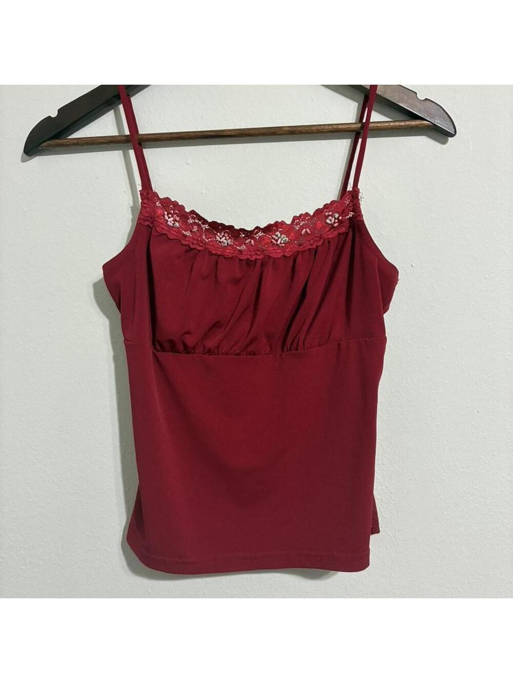 Amy Byer Women's Red and Burgundy Vests-tanks-cami